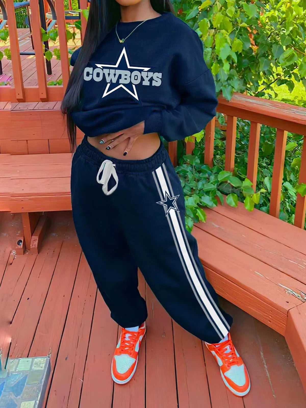 Dallas Cowboys Drop Shoulder Sweatshirt and Sweatpants AZBTDSS000026