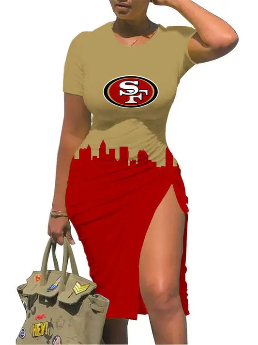 San Francisco 49ers Slit Bodycon Dress  AZBTSBD000024