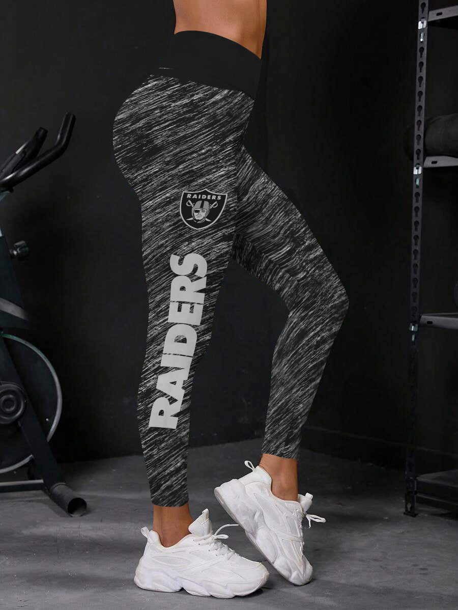 Las Vegas Raiders High Waist Push Up Printed Leggings (1)
