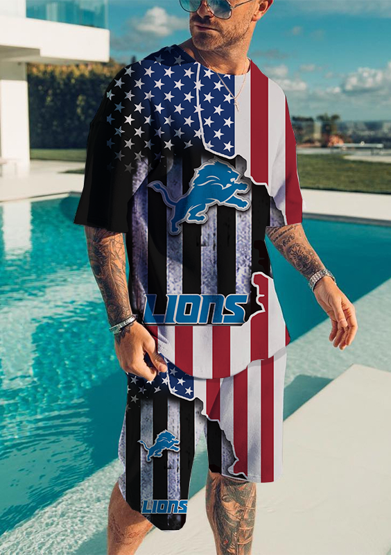 Detroit Lions T-shirt and Shorts AZTS404