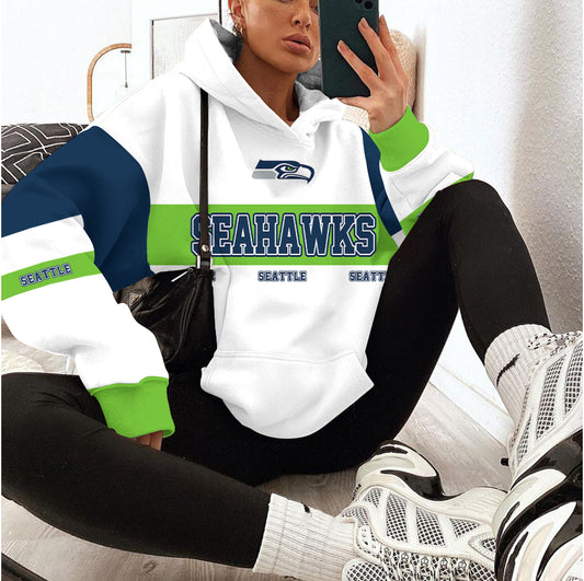 Seattle Seahawks Printed Hooded Pocket Pullover Hoodie AZBTPH000100