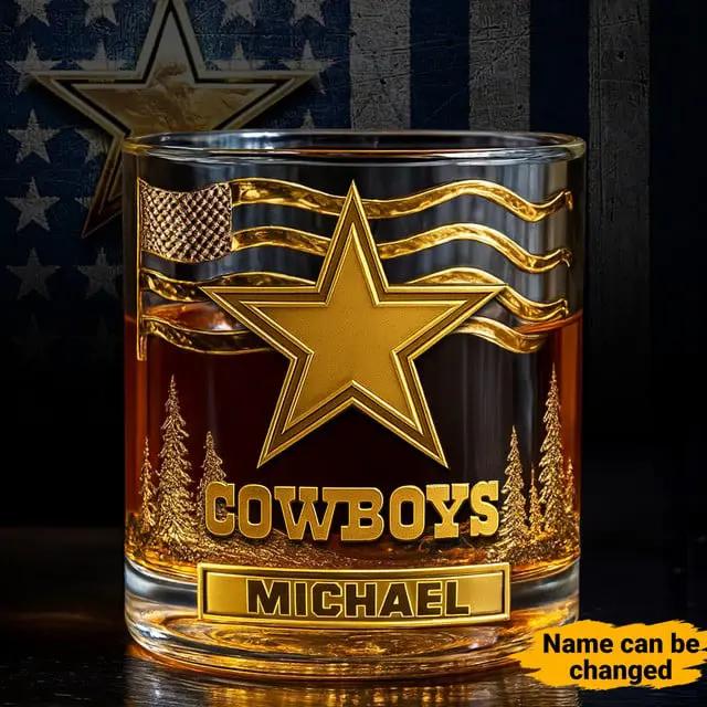 Dallas Cowboys Golden Logo Whiskey Glass SP17