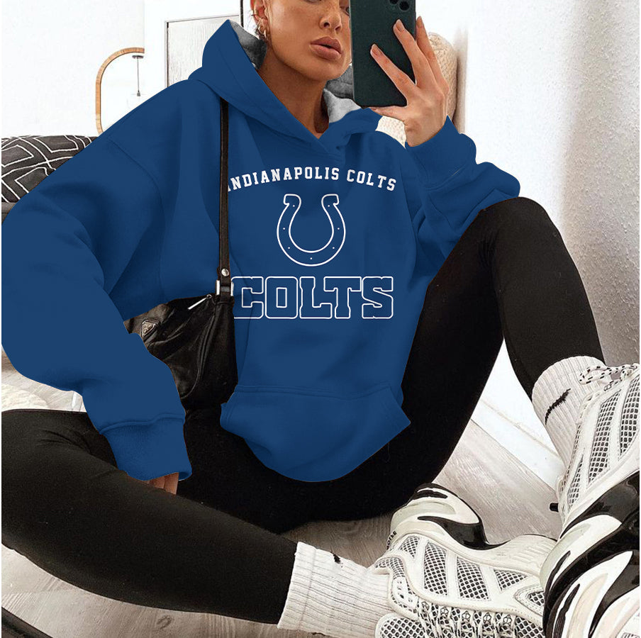 Indianapolis Colts Printed Hooded Pocket Pullover Hoodie AZBTPH000081