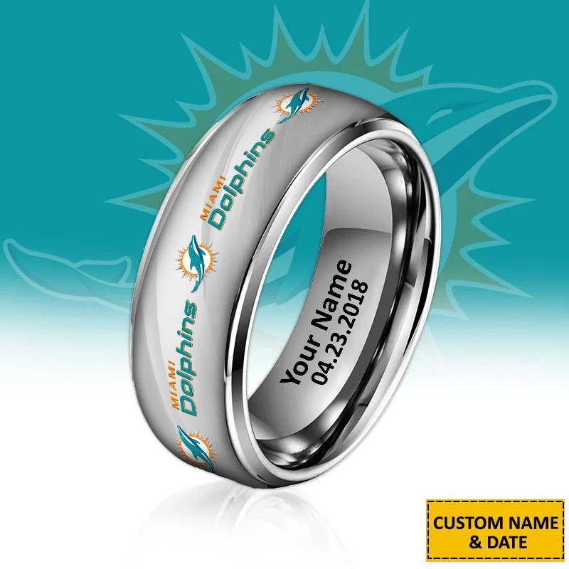 Miami Dolphins Special Stainless Ring Custom Name AZBTSR000050