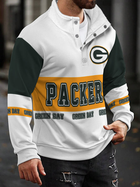 Green Bay Packers Casual Colorful Stand Collar Sweatshirt AZBTSCSW000453