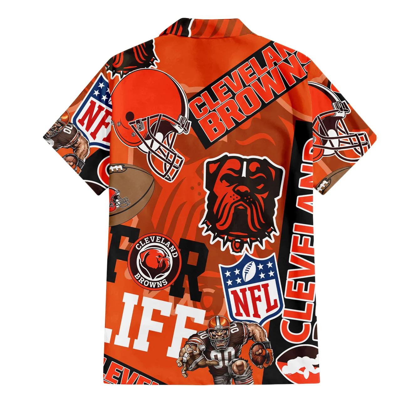 Cleveland Browns Custom Limited Edition For Life Hawaiian Shirt and Shorts AZHAHWSS000259