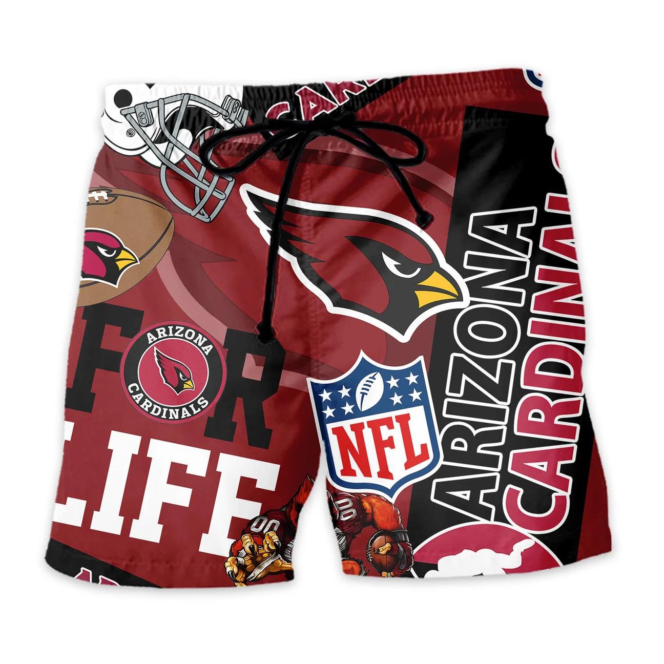Arizona Cardinals Custom Limited Edition For Life Hawaiian Shirt and Shorts AZHAHWSS000252