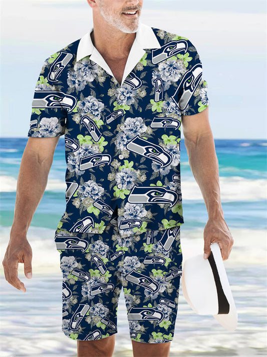 Seattle Seahawks Combo Hawaiian Shirt and Shorts AZBTHWSS000005