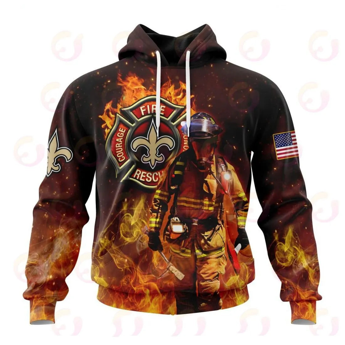 New Orleans Saints Honor Firefighters – First Responders All Over Printed T-shirt Sweatshirt Hoodie AZCHD846