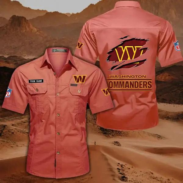 Washington Commanders Men’s Short Sleeve Cargo Shirts New 2025 AZBT2DCGS000031