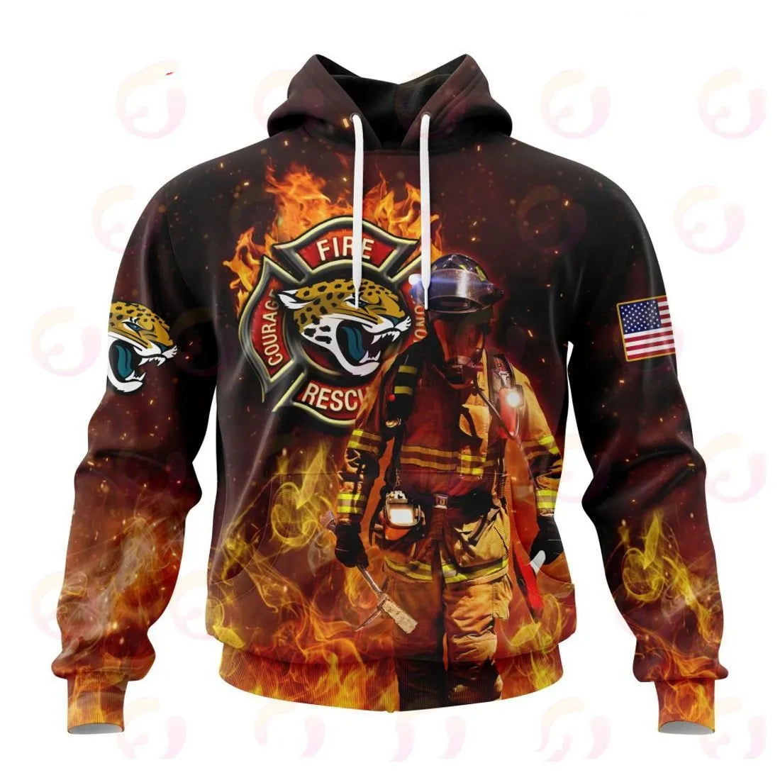 Jacksonville Jaguars Honor Firefighters – First Responders All Over Printed T-shirt Sweatshirt Hoodie AZCHD838
