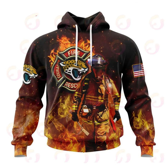 Jacksonville Jaguars Honor Firefighters – First Responders All Over Printed T-shirt Sweatshirt Hoodie AZCHD838