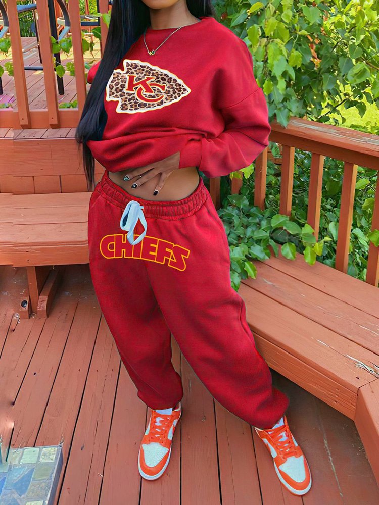 Kansas City Chiefs Drop Shoulder Sweatshirt and Sweatpants AZBTDSS000027