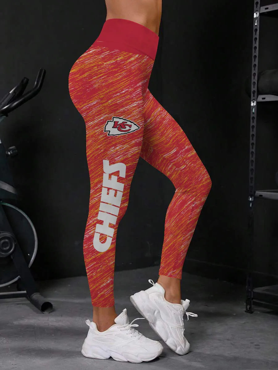 Kansas City Chiefs High Waist Push Up Printed Leggings (1)