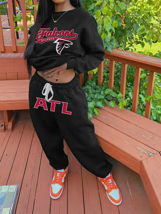 Atlanta Falcons Drop Shoulder Sweatshirt and Sweatpants AZBTDSS000022