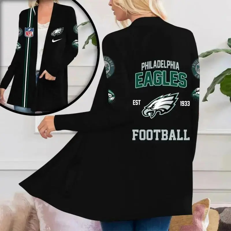 Philadelphia Eagles Women Patch Pocket Cardigan BT150