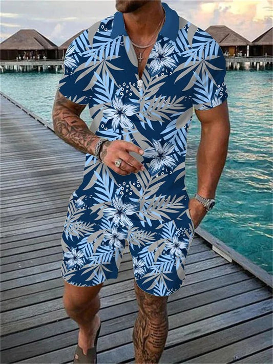 Dallas Cowboys Zip Polo Shirt And Shorts Men AZPLZ073