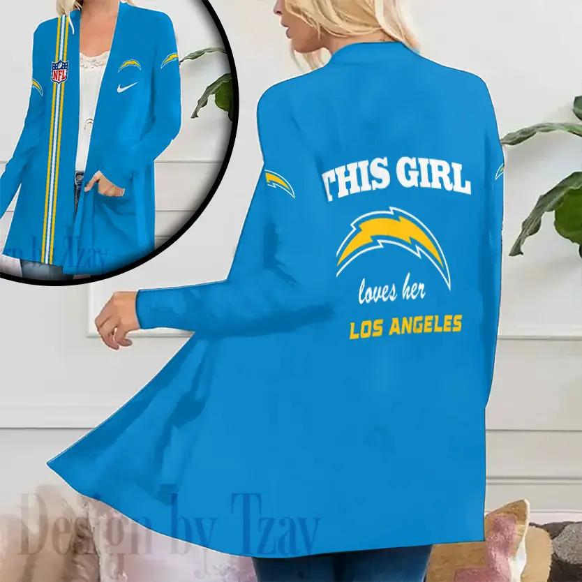Los Angeles Chargers Women Patch Pocket Cardigan BT106