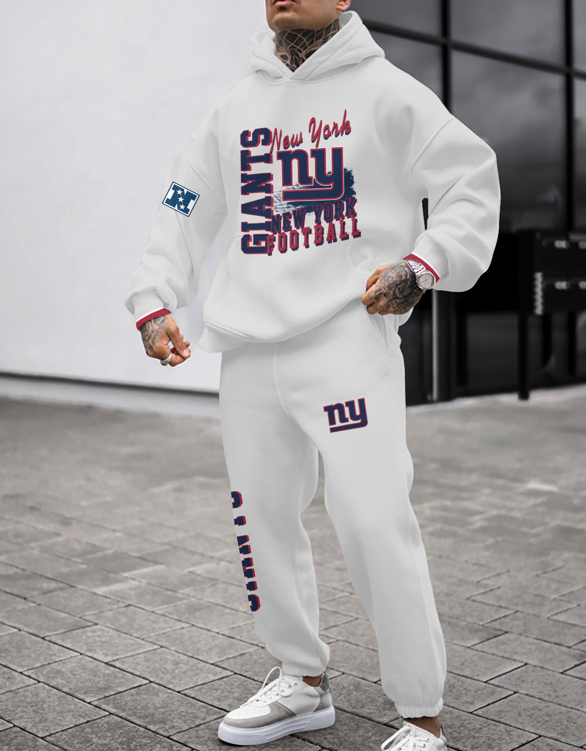 New York Giants Combo Pullover Hoodie And Sweatpants AZBTPHSP000350
