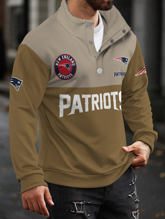 New England Patriots Casual Colorful Stand Collar Sweatshirt AZBTSCSW000600