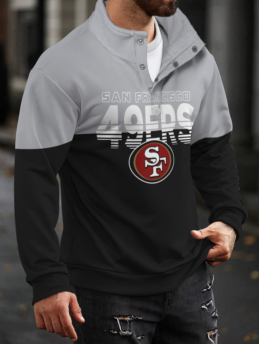 San Francisco 49ers Casual Colorful Stand Collar Sweatshirt AZBTSCSW000464