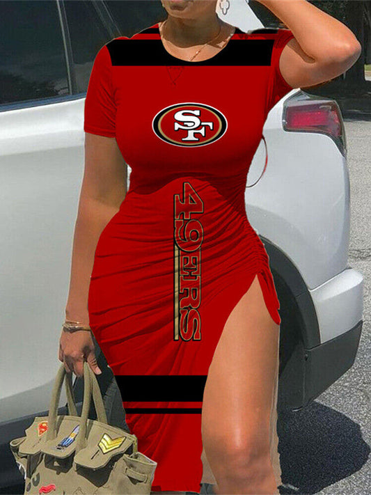 San Francisco 49ers Slit Bodycon Dress  AZBTSBD000025