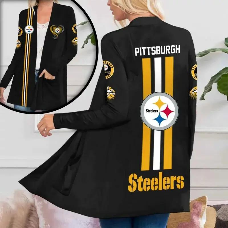 Pittsburgh Steelers Women Patch Pocket Cardigan BT158
