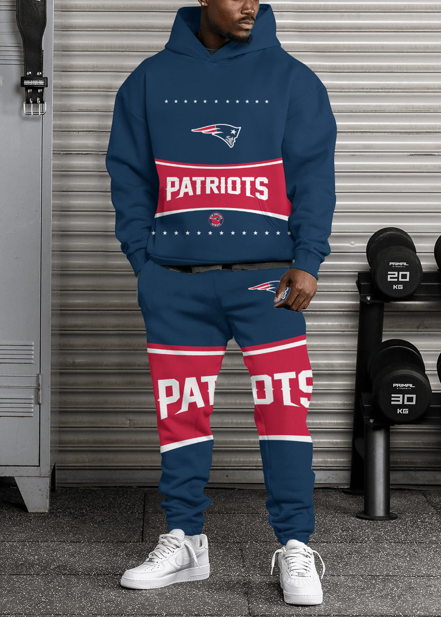 New England Patriots Combo Pullover Hoodie And Sweatpants AZBTPHSP000500
