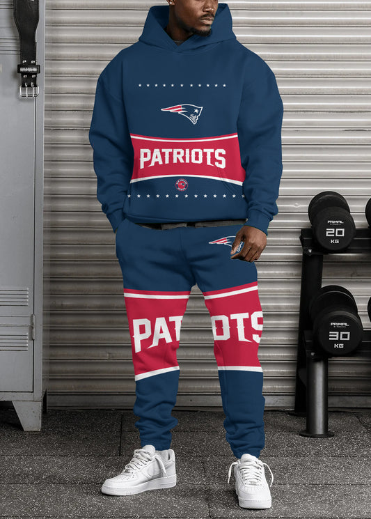 New England Patriots Combo Pullover Hoodie And Sweatpants AZBTPHSP000500