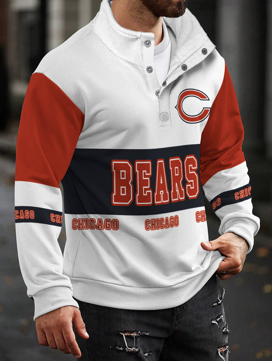 Chicago Bears Casual Colorful Stand Collar Sweatshirt AZBTSCSW000254