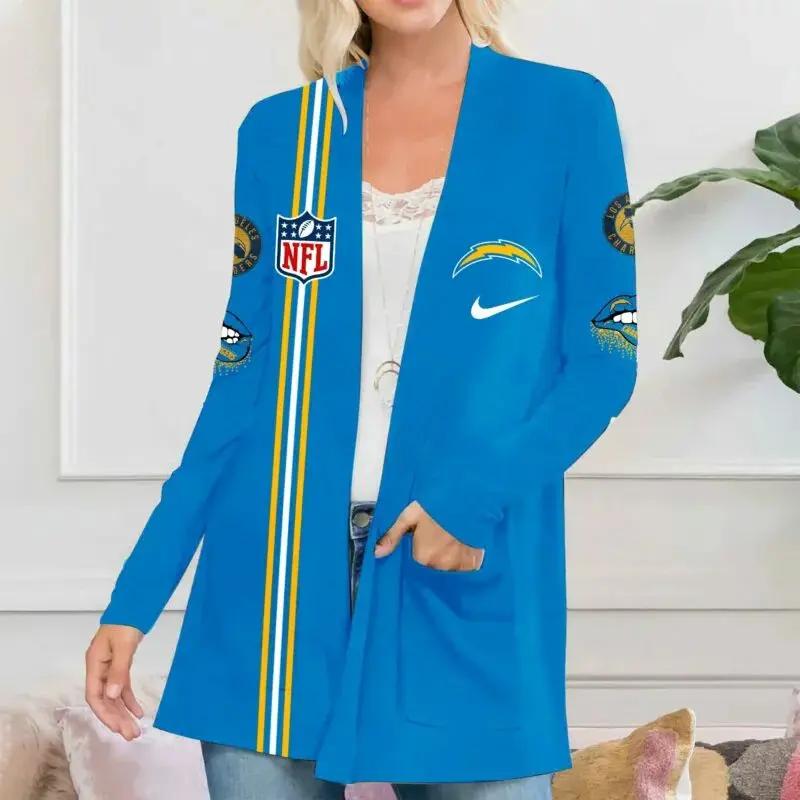 Los Angeles Chargers Women Patch Pocket Cardigan BT104