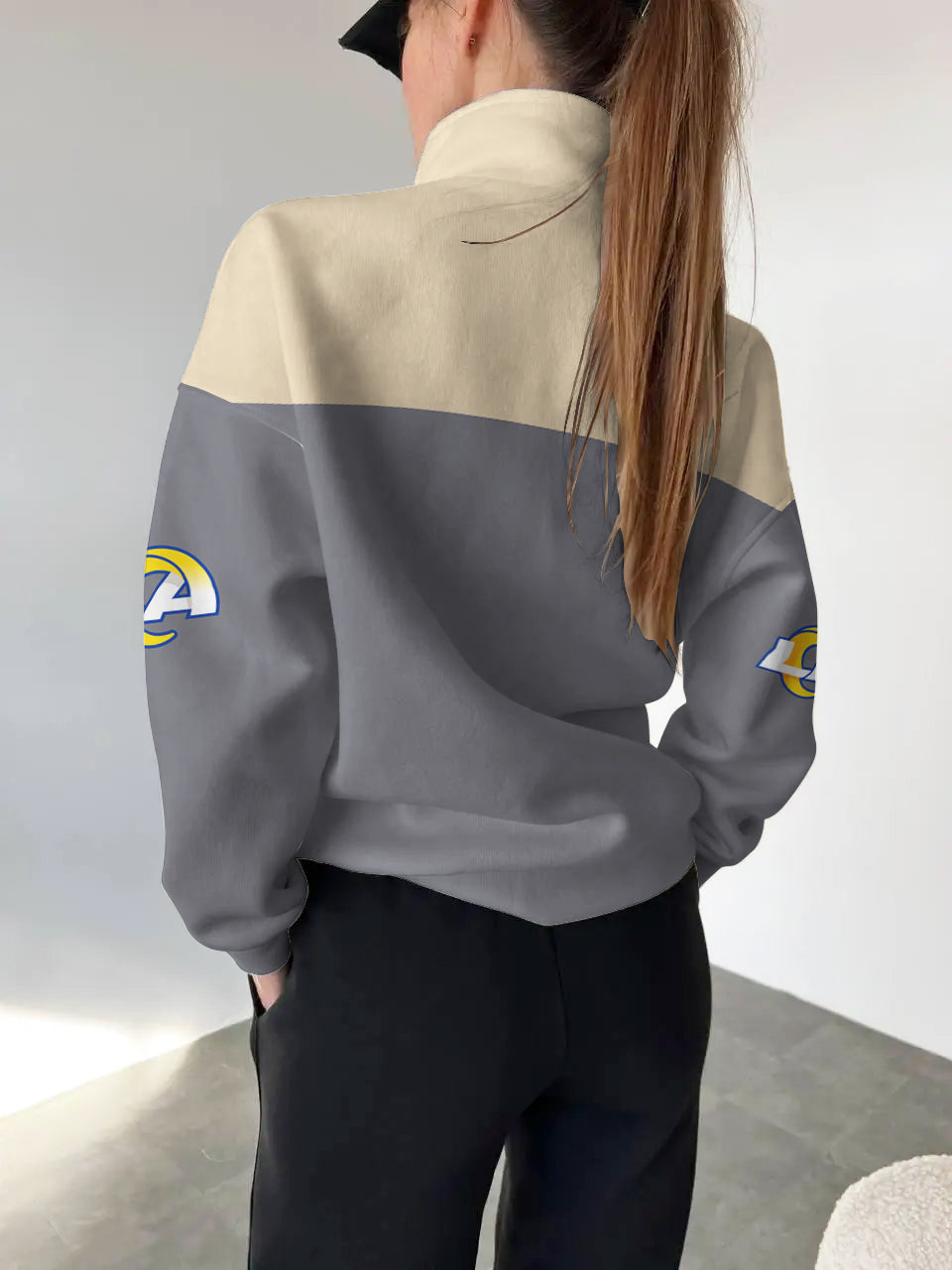 Los Angeles Rams Casual Colorful Stand Collar Sweatshirt AZBTSCSW000399