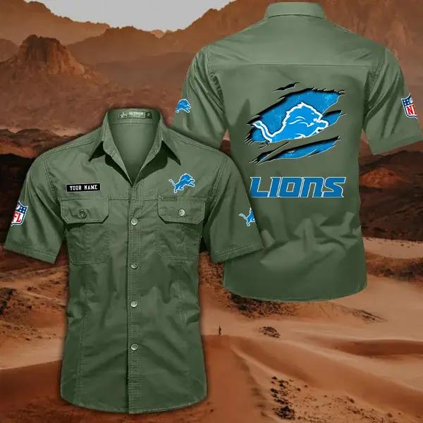 Detroit Lions Men’s Short Sleeve Cargo Shirts New 2025 AZBT2DCGS000011