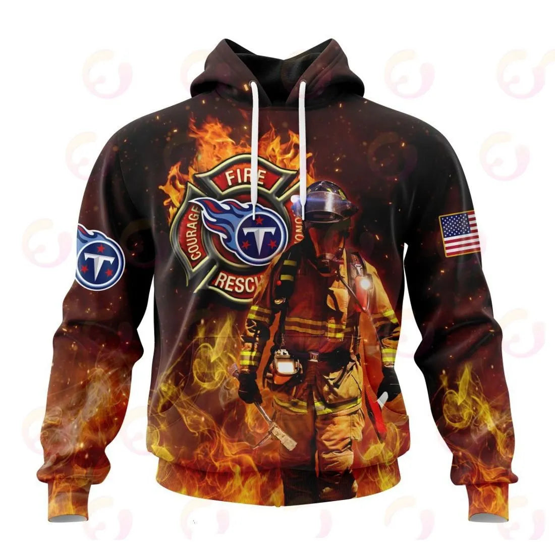Tennessee Titans Honor Firefighters – First Responders All Over Printed T-shirt Sweatshirt Hoodie AZCHD854