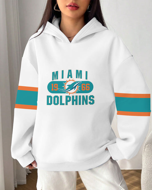 Miami Dolphins Printed Hooded Pocket Pullover Hoodie AZBTPH000040