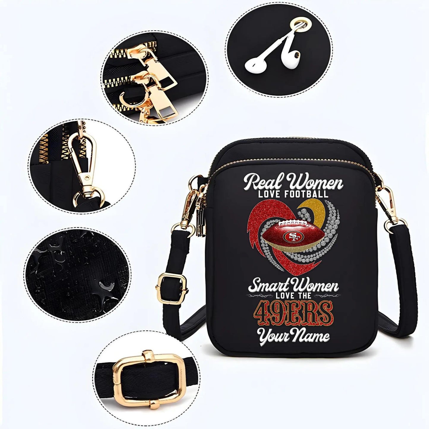 San Francisco 49ers Mini Crossbody Bag for Women New Trending 2025 AZBT2DMCB000094