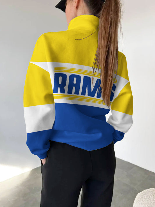 Los Angeles Rams Casual Colorful Stand Collar Sweatshirt AZBTSCSW000402