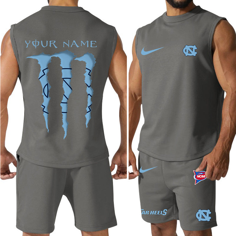 North Carolina Tar Heels Colorful Combo Men Jersey Tank Top and Shorts AZBTCMJTTS000056