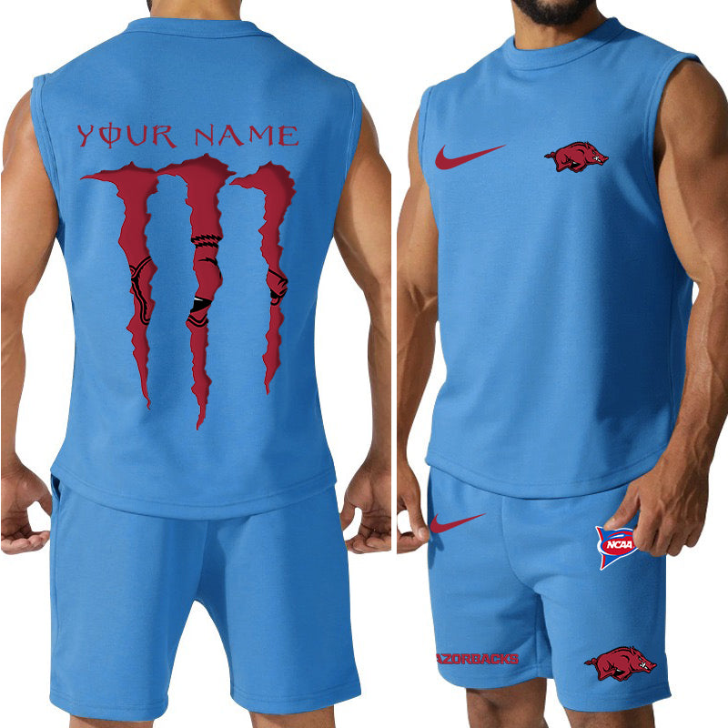 Arkansas Razorbacks Colorful Combo Men Jersey Tank Top and Shorts AZBTCMJTTS000058