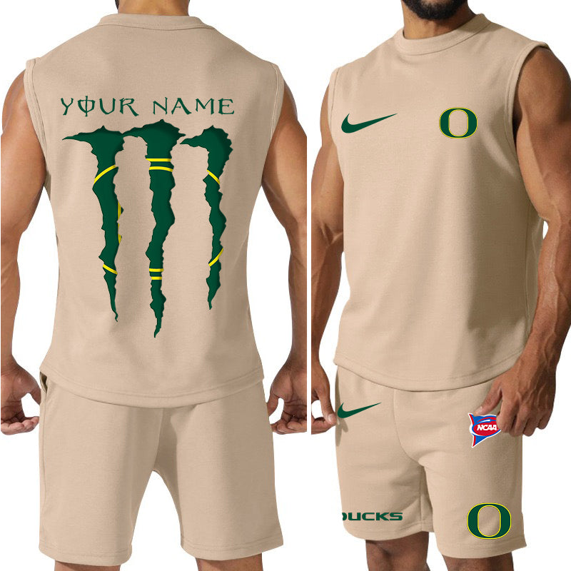 Oregon Ducks Colorful Combo Men Jersey Tank Top and Shorts AZBTCMJTTS000062
