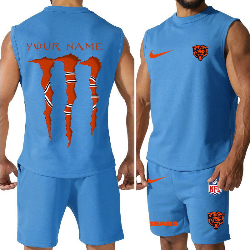 Chicago Bears Colorful Combo Men Jersey Tank Top and Shorts AZBTCMJTTS000011