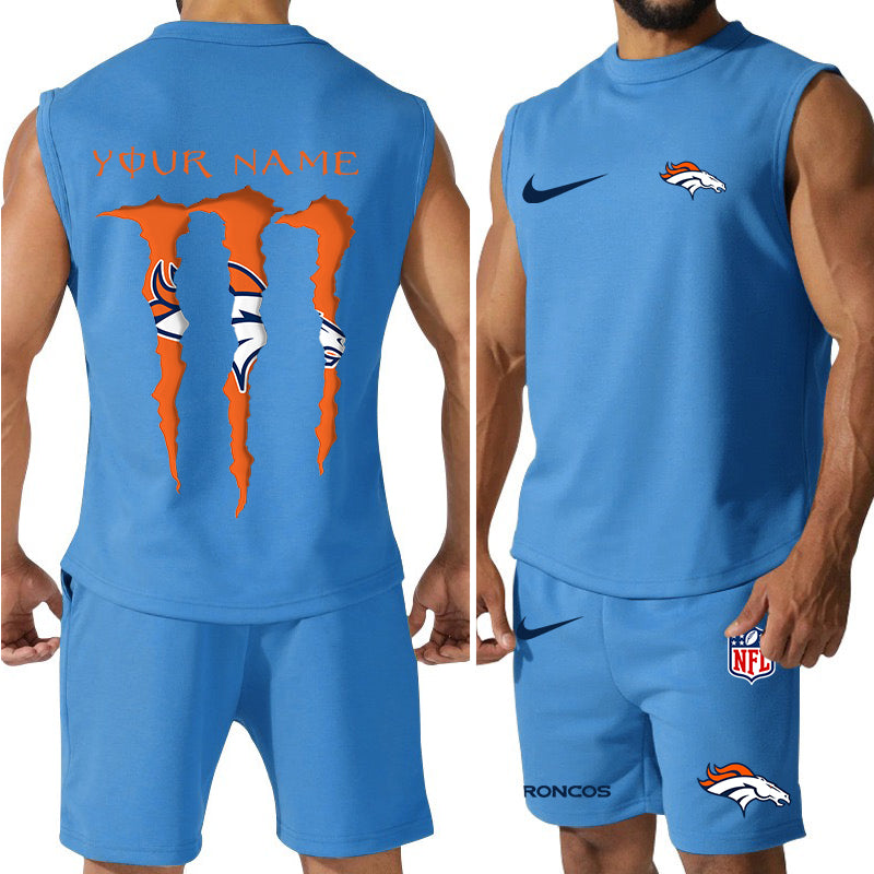 Denver Broncos Colorful Combo Men Jersey Tank Top and Shorts AZBTCMJTTS000015