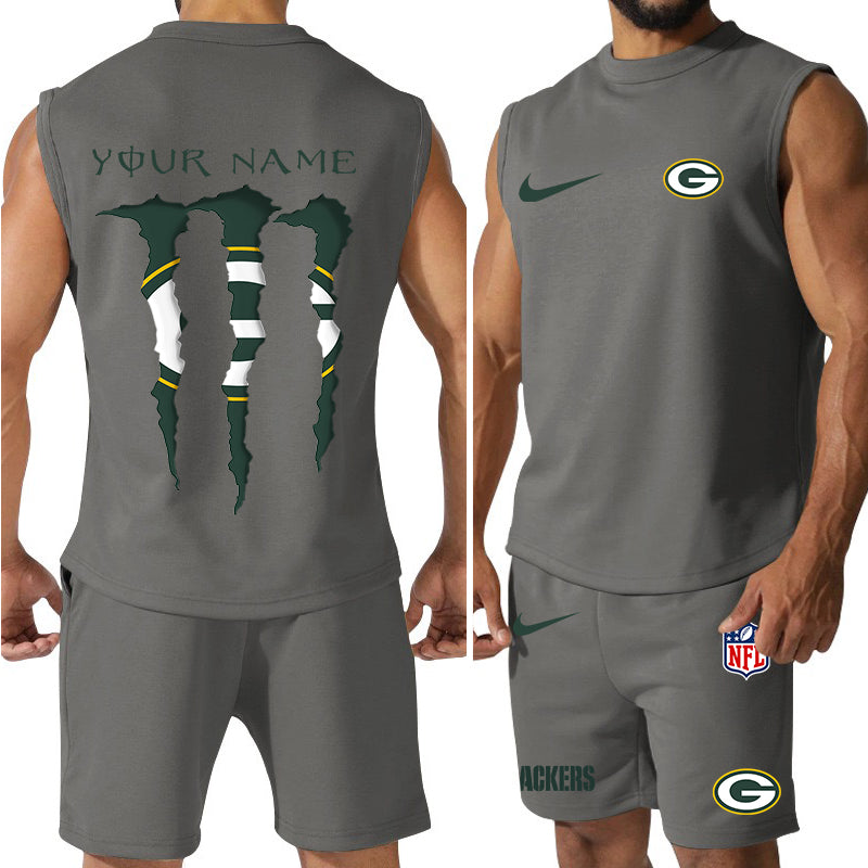 Green Bay Packers Colorful Combo Men Jersey Tank Top and Shorts AZBTCMJTTS000017