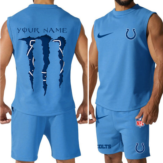 Indianapolis Colts Colorful Combo Men Jersey Tank Top and Shorts AZBTCMJTTS000019