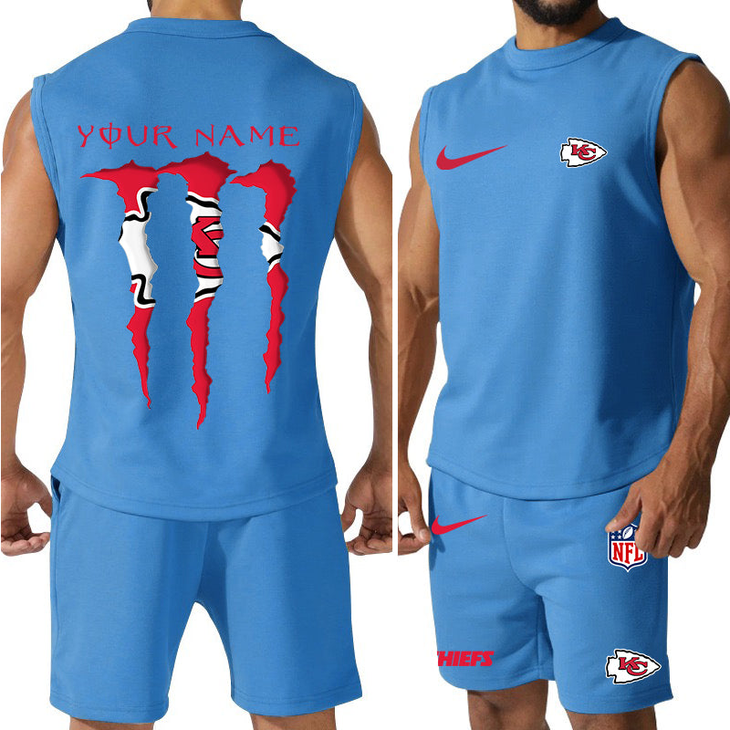 Kansas City Chiefs Colorful Combo Men Jersey Tank Top and Shorts AZBTCMJTTS000021