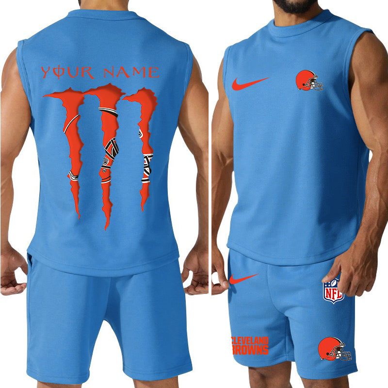 Cleveland Browns Colorful Combo Men Jersey Tank Top and Shorts AZBTCMJTTS000013