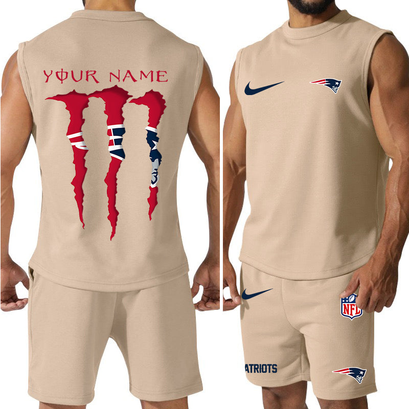 New England Patriots Colorful Combo Men Jersey Tank Top and Shorts AZBTCMJTTS000024