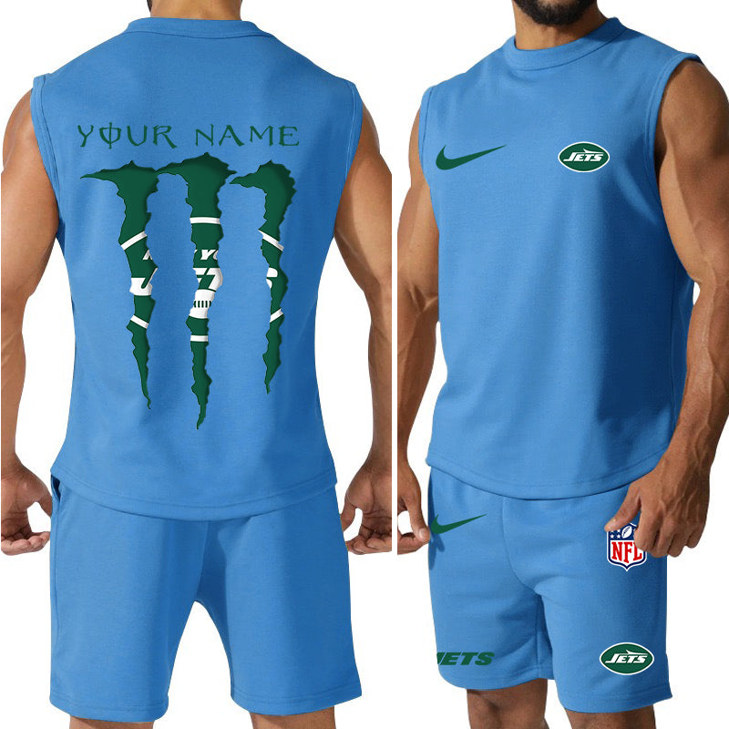 New York Jets Colorful Combo Men Jersey Tank Top and Shorts AZBTCMJTTS000027