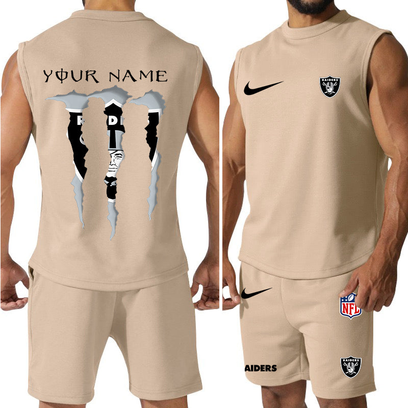 Las Vegas Raiders Colorful Combo Men Jersey Tank Top and Shorts AZBTCMJTTS000028