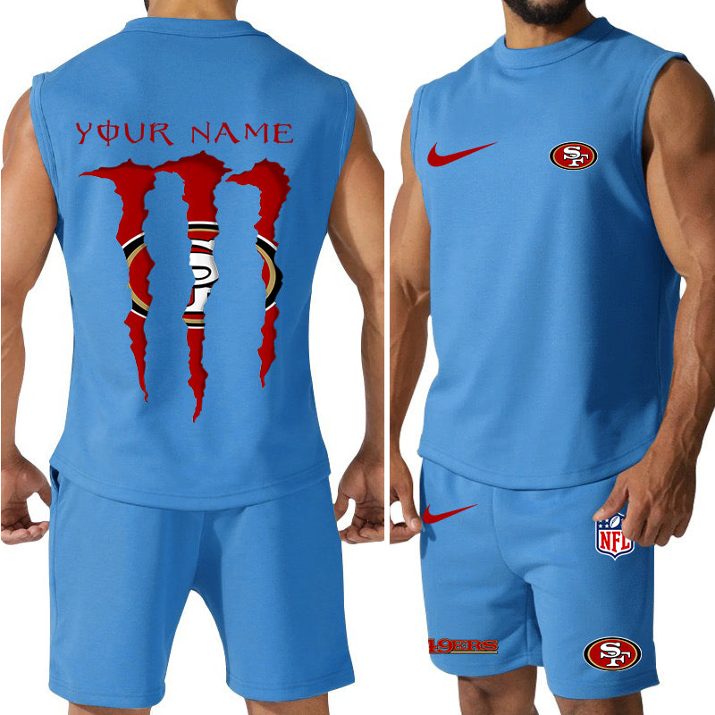 San Francisco 49ers Colorful Combo Men Jersey Tank Top and Shorts AZBTCMJTTS000001
